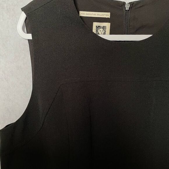 Anne Klein Executive Collection Dress Womens Size M Black Sheath Knee Length - Picture 3 of 14